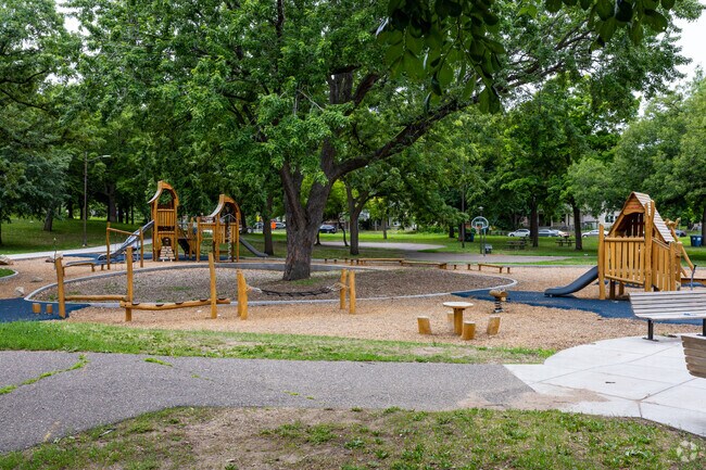 Fairview Park playground is located in the Hawthorne neighborhood of Minneapolis.