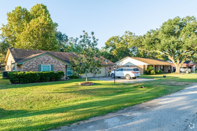 Brick homes are a popular sight in Jones Creek, about an hour south of Houston.