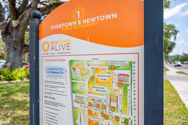 The history of Amaryllis Park is displayed on informative plaques to connect to the past.