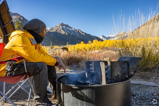 Eye-popping Fall colors attract visitors to Mammoth Lakes and the many campgrounds like McGee Creek.