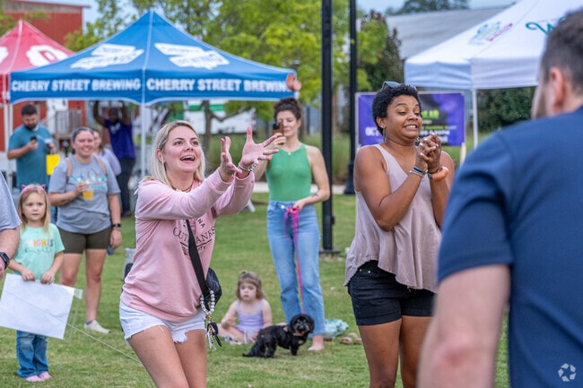 Several fun events like the sausage toss take place at the Barrels & Brews event in nearby Winder.