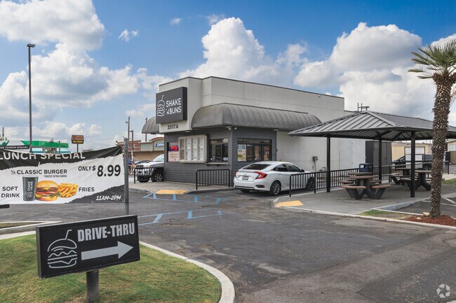 Shake N' Buns in South Wible Orchard offers customers both classic and plant-based burgers.