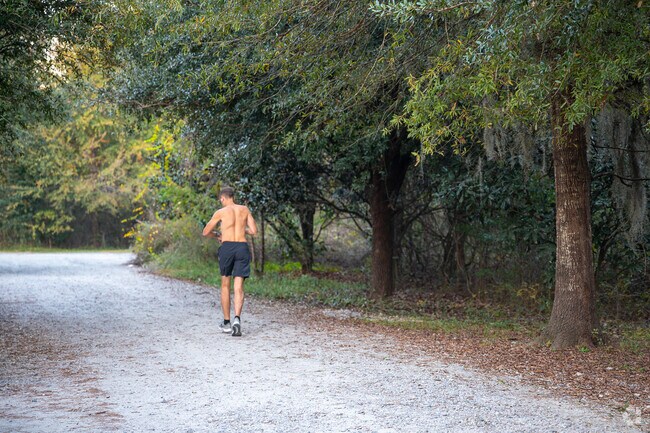 Well-maintained trails are great for a run through the woods throughout the vast Phinizy Swamp Nature Park.