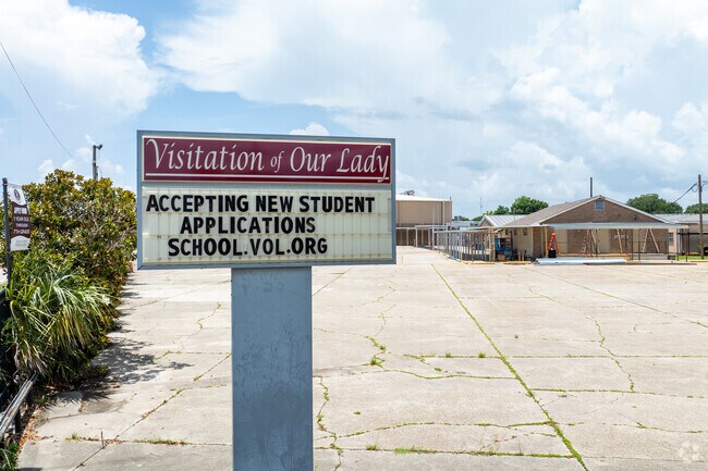 Approximately 585 students attend Visitation of Our Lady School.