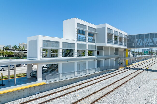 Relax aboard a Brightline Aventura-serviced high-speed train at Williams Island.