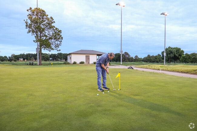 Practice on the lighted putting green at LaFortune Park near Shadow Mountain.