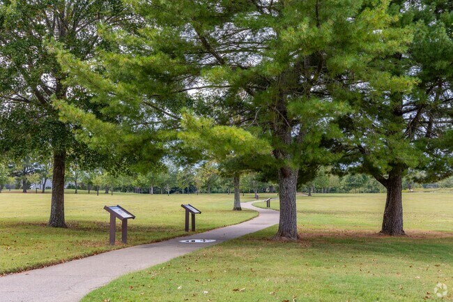 Eastern Flank Battle Field Park has a walking path with historical learnings in Franklin.