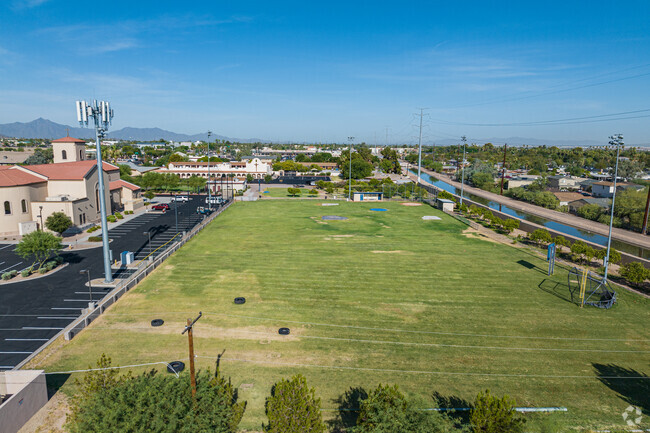 Our Lady of Sorrows Academy includes a sports field for student use.