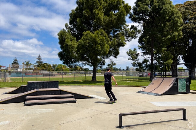 Marvin Morris Park located in San Lorenzo offers a variety of features for skaters of all levels.