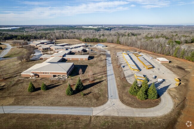 Bus parking at Dorman High School Freshman Campus