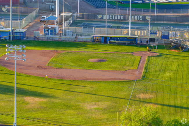The school's softball field sits besides the campus, providing a dedicated area for team sports and school spirit.