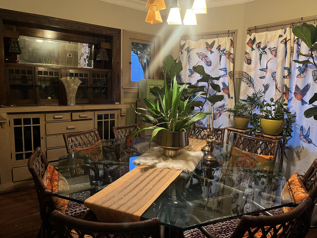 Original oak built in with stained glass
