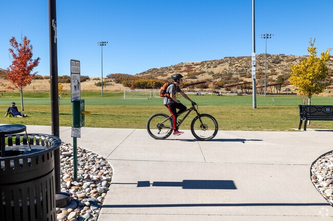 Ride your bike down the winding paved paths at Phillip S. Miller Park.