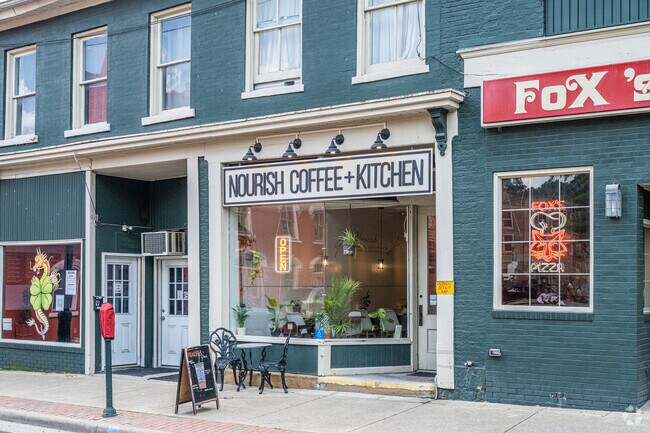 Residents of Lisbon stop by Nourish Coffee for their daily caffeine addiction.