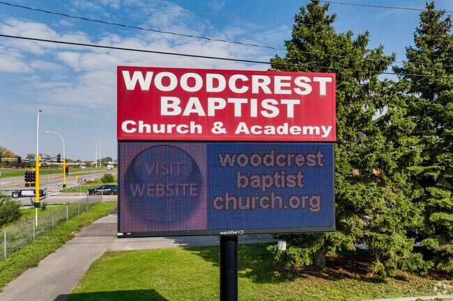 Church and school all in one at Woodcrest Baptist.
