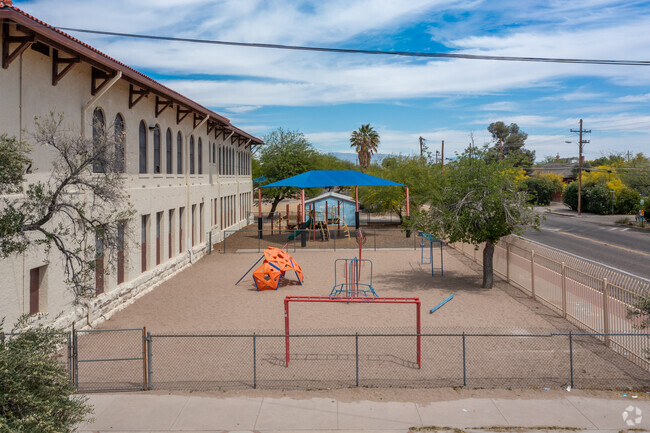 The Safford K-8 School has a smaller playset with plenty to do in the Armory Park neighborhood.
