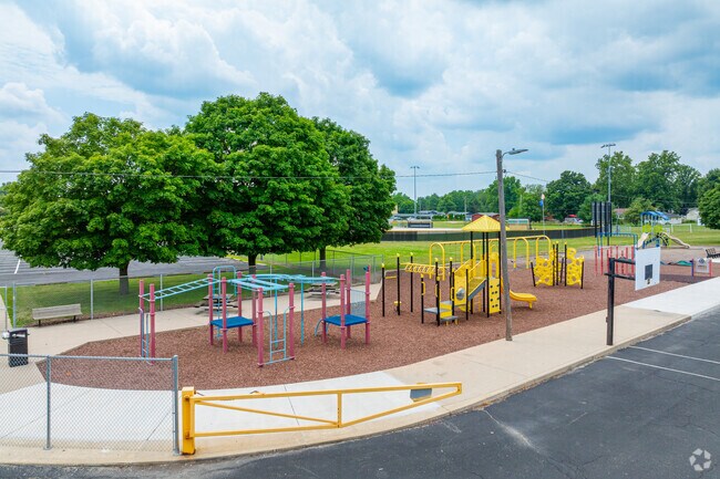 Delphi Community Elementary School has a nice playground for the younger students.