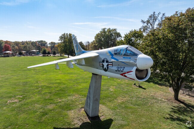 Enjoy a sunny day by the jet display in Edwardsville Township Community Park.