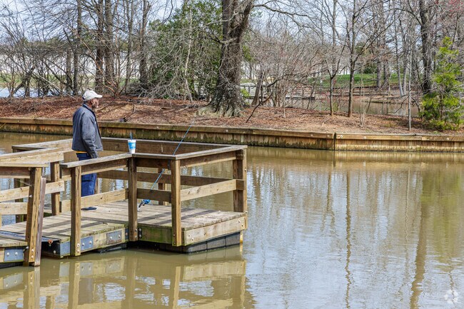 Hester Park offers multiple fishing piers for use by the Hilltop community.