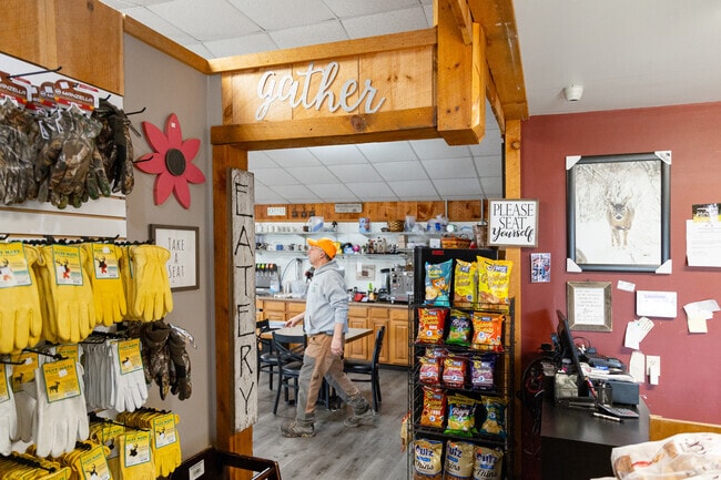 Residents can grab a snack or their hiking equipment at Gumpy's Creekside Cabin in Mount Pleasant Columbia.