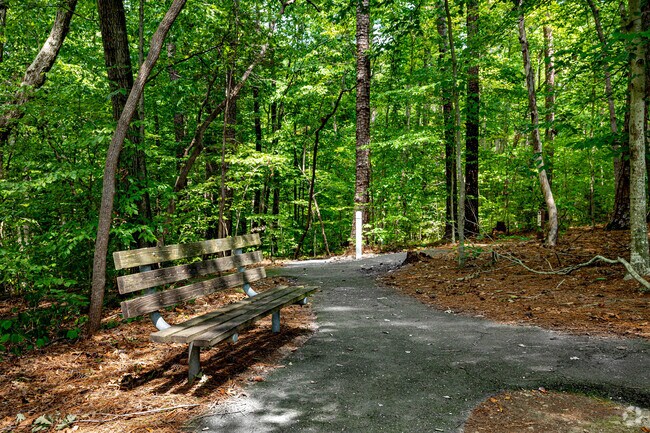 At Brookhaven Nature Park you can hike or just or relax on a bench in Crabtree.