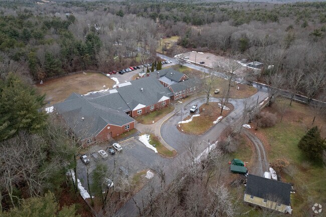 Aerial view of The Clayville School in Scituate, Rhode Isalnd.