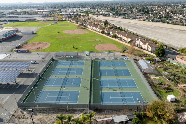 Tennis courts at the Arroyo High School in El Monte, Ca.