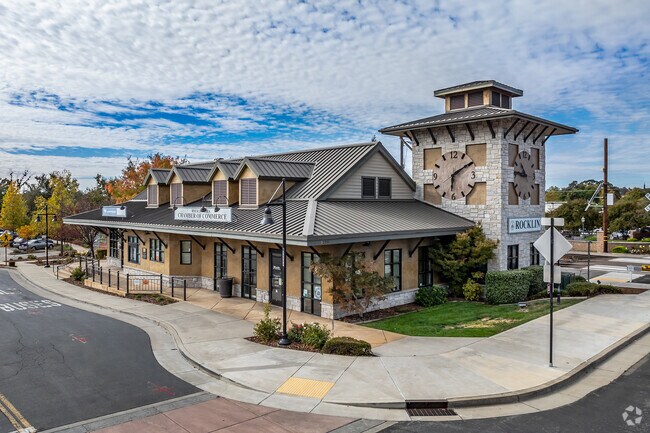 The Rocklin train station has an iconic clock.