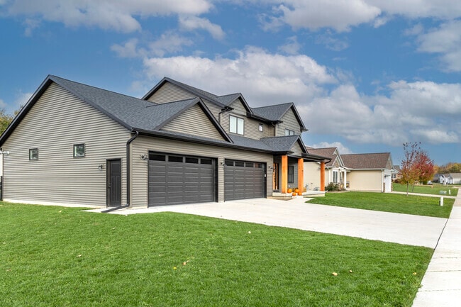 A row of modern prairie-style homes in Princeton.
