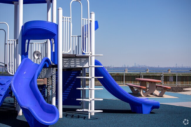 New York City's skyline can be seen from Fireman's Park in Union Beach.