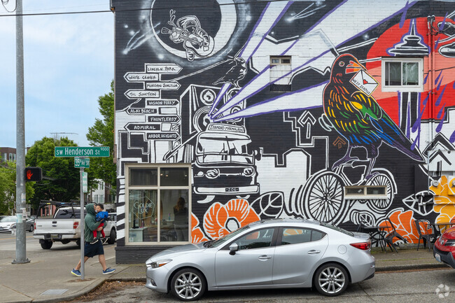 Local art murals can be found throughout the West Seattle neighborhood of Roxhill.
