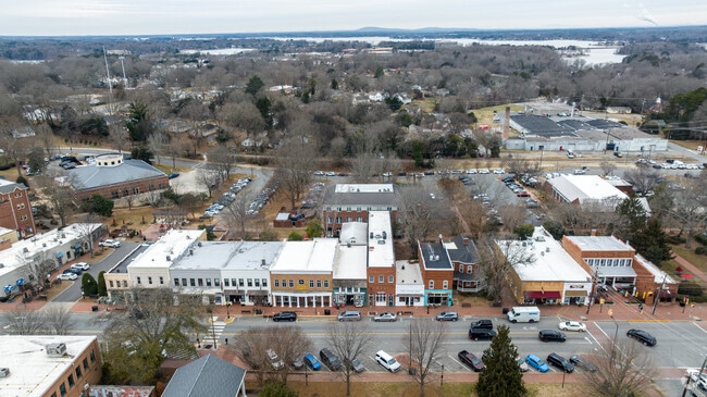 The downtown area of Davidson that look like something out of a magazine.