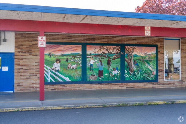 Central Linn High School is decorated with murals in Shedd.