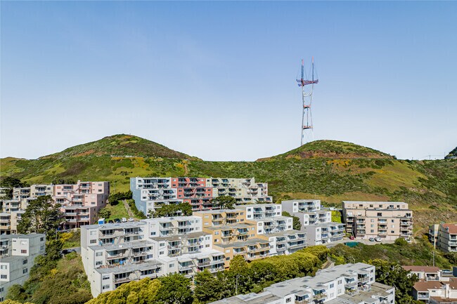 Apartments and condo developments are the majority on Twin Peaks' east face.
