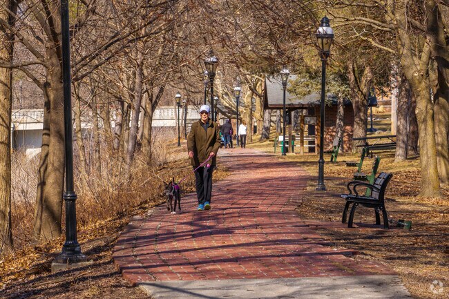 Walking is a favorite past time in downtown Flushing at the Flushing Riverview Trail.