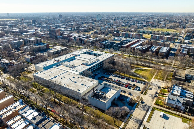 Dr. Martin Luther King Jr. College Preparatory High School is located south of downtown Chicago.