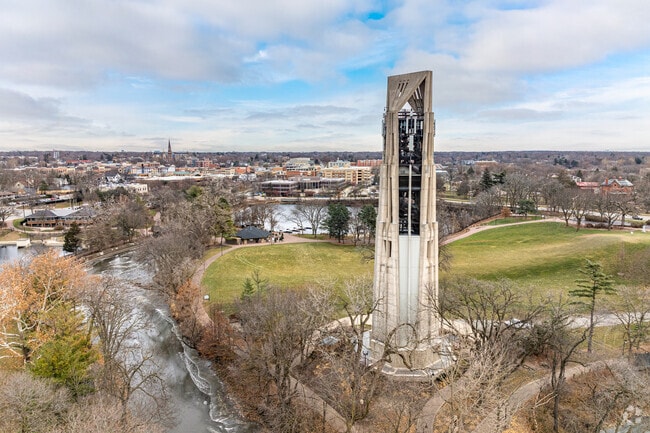 Built in 1999, Naperville's Moser Tower was created to commemorate the 21st century.