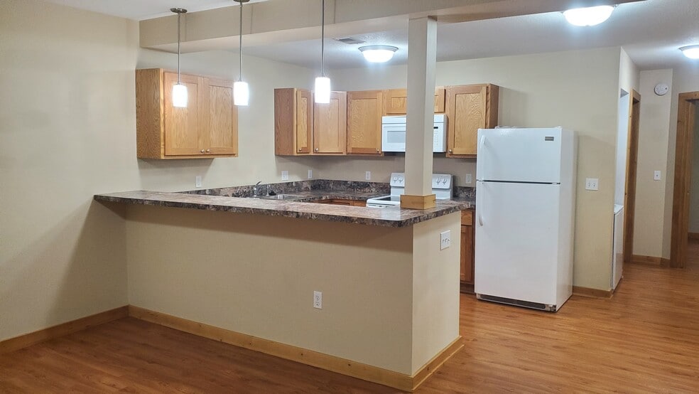 kitchen with bar top