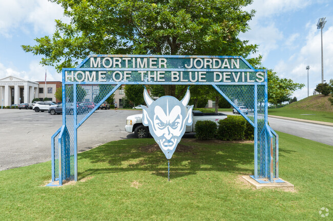 Mortimer Jordan High School home of the Blue Devils.