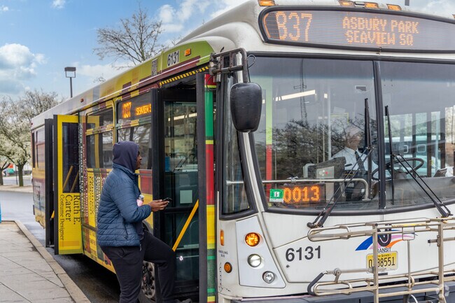 Hop on and of bus service at the transportation center in Asbury Park.