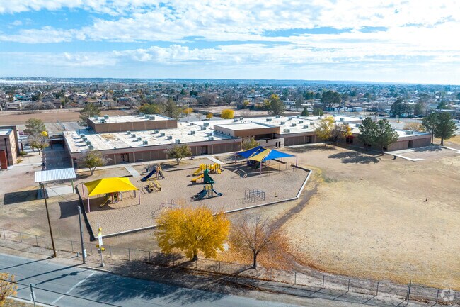 Dive into fun at Hueco Elementary's vibrant playground.