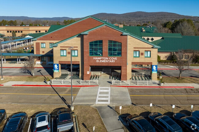 Entrance to Hampton Cove Elementary School in Owens Cross Roads Alabama.