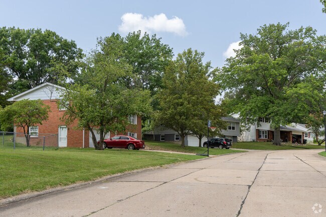 Shepard Boulevard consists of many styles of homes, most of which hide behind large trees.