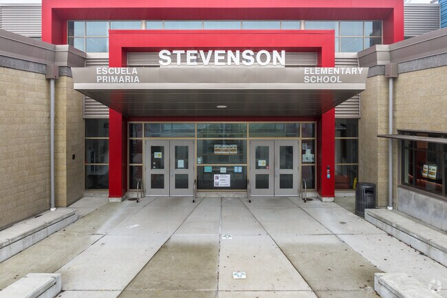 Stevenson Elementary School entrance.