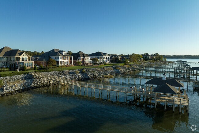The Riverfront at Harbour View features waterfront homes along the Nansemond River.