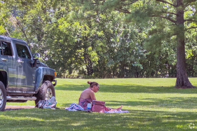 Enjoying a picnic and a book in the Western Branch North neighborhood of Chesapeake, Virginia.