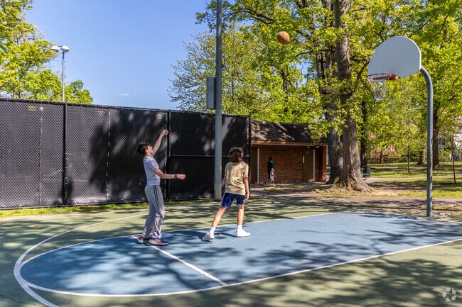 Kids will enjoy a game of hoops with their buddies at Hayes Park in Ballston neighborhood.