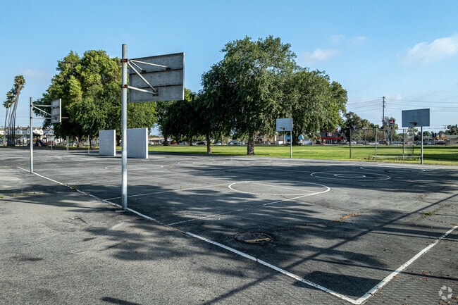 The basketball courts at Cesar Chavez Elementary School in Norwalk.
