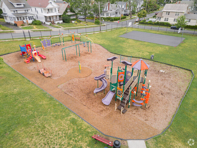 The Howe Elementary School playground is bright colorful and inviting to students.