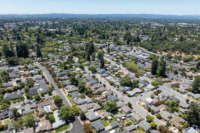 The Proctor Terrace neighborhood is located a short ride or drive from Downtown Santa Rosa in the distant view.